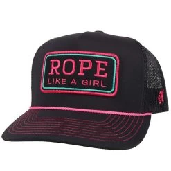 Hooey Women's Rope Like A Girl Black And Pink Cap
