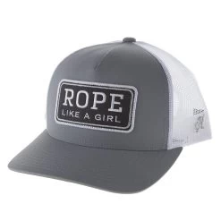 Hooey Women's Rope Like A Girl Grey And White Cap