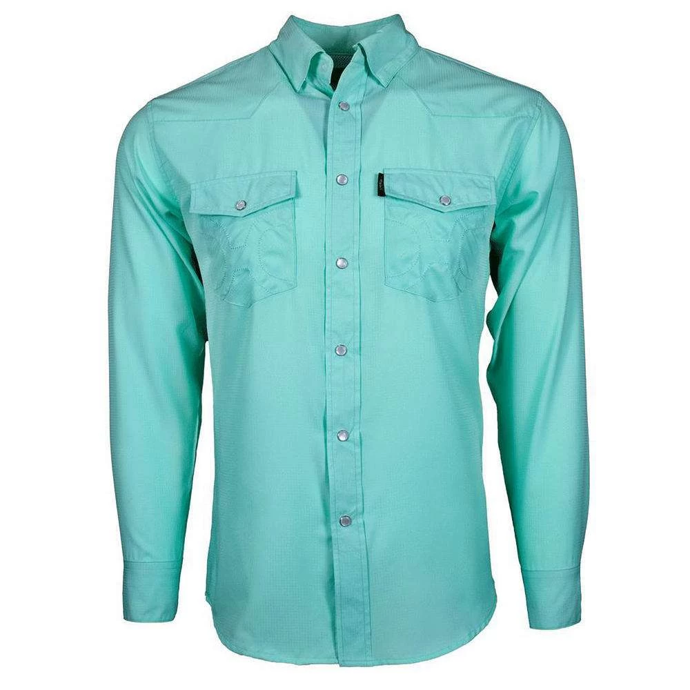 Men's Hooey Sol Sea Foam Long Sleeve Snap Shirt