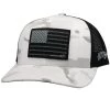 Hooey Mens Liberty Roper White Camo Black Six Panel Trucker With Black Grey Patch
