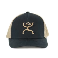 Hooey- "Coach" Flexfit Black/Khaki Hat
