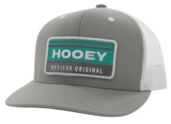 Hooey Horizon Grey, White & Turquoise Ball Cap