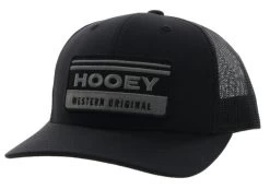 Hooey Horizon All Black Cap W/Grey Patch