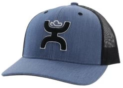 Hooey Sterling Denim/Black 6-Panel Trucker Cap
