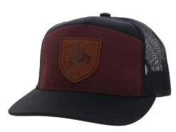 Hooey Men's "Roughy" Maroon/Black Snapback 7 Panel Cap