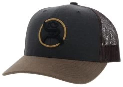 Hooey Strap Charcoal/Brown Trucker Ball Cap