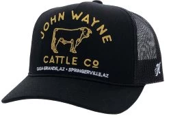 Hooey John Wayne Black/Gold Stitched Logo Snapback Ball Cap