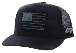 Hooey Liberty Roper Black Trucker Ball Cap