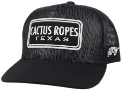 Hooey Cactus Ropes Texas Black Ball Cap