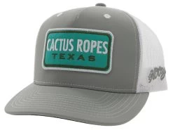 Hooey Cactus Ropes Texas Youth Grey/White Ball Cap