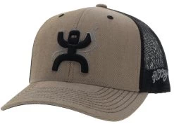 Hooey Men's Arc Tan/Black 6 Panel Trucker Cap With Black/Grey Hooey Logo