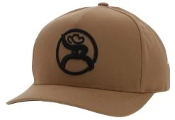 Hooey Men's Roughy 2.0 Tan 5 Panel Trucker Cap With Black Circle Hooey Logo