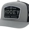 Hooey Men's Trip Grey/White 6 Panel Trucker Cap With A Black/Grey/White Logo Patch