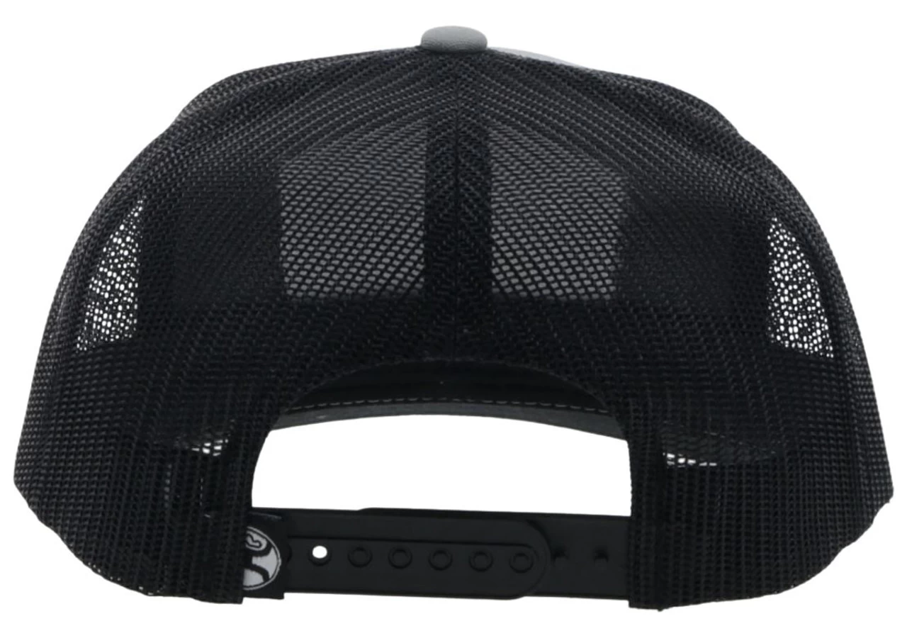 Hooey Men's Trip Grey/White 6 Panel Trucker Cap With A Black/Grey/White Logo Patch - Image 3
