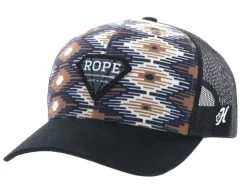 Hooey Women's "Rlag" Cream/Tan/Black Aztec Pattern 6 Panel Cap