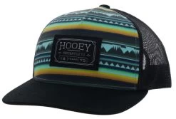Hooey Doc Turquoise/Black 5 Panel Trucker Cap With Black/White Rectangle Patch - Youth