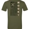 Hooey Men's Black/White Flag Casual Short Sleeve T-Shirt - Military Green