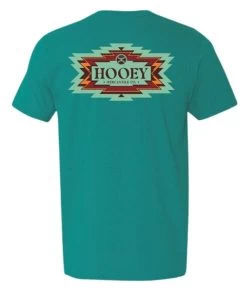Hooey Men's Southwest Short Sleeve Casual Shirt - Teal Blue